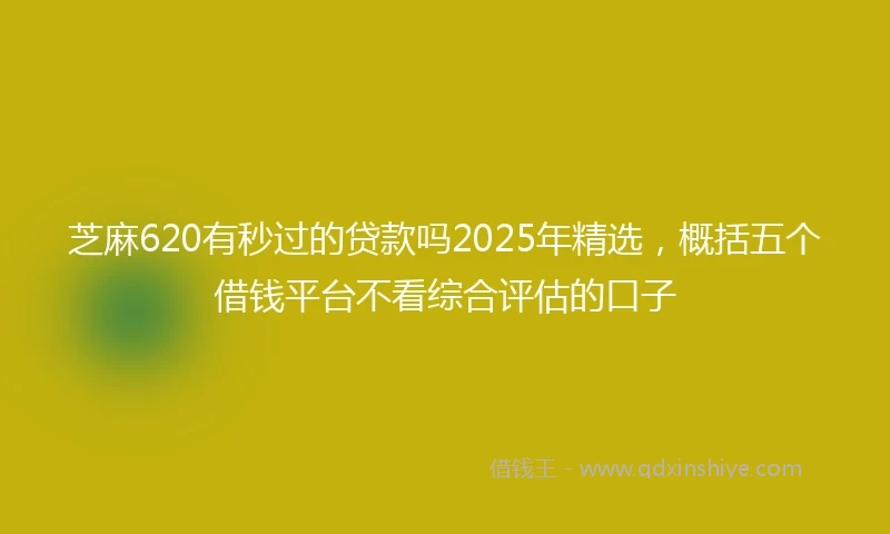芝麻620有秒过的贷款吗2025年精选，概括五个借钱平台不看综合评估的口子