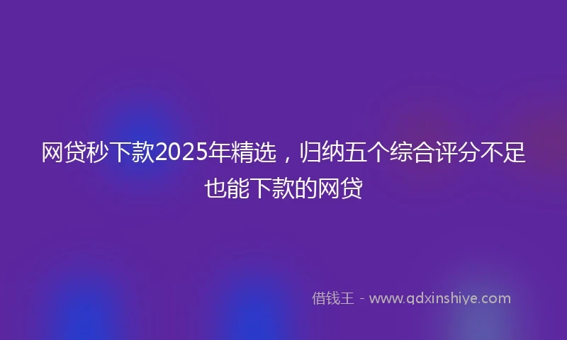 网贷秒下款2025年精选，归纳五个综合评分不足也能下款的网贷