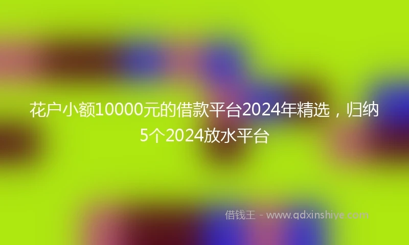 花户小额10000元的借款平台2024年精选,归纳5个2024放水平台