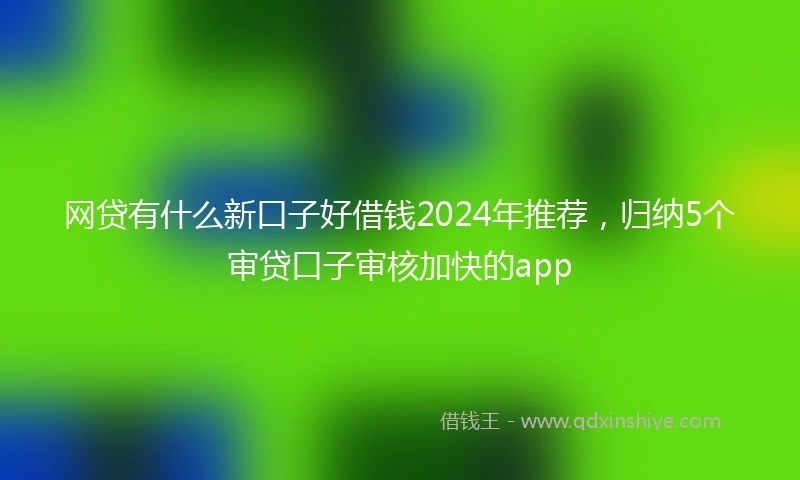 网贷有什么新口子好借钱2024年推荐，归纳5个审贷口子审核加快的app