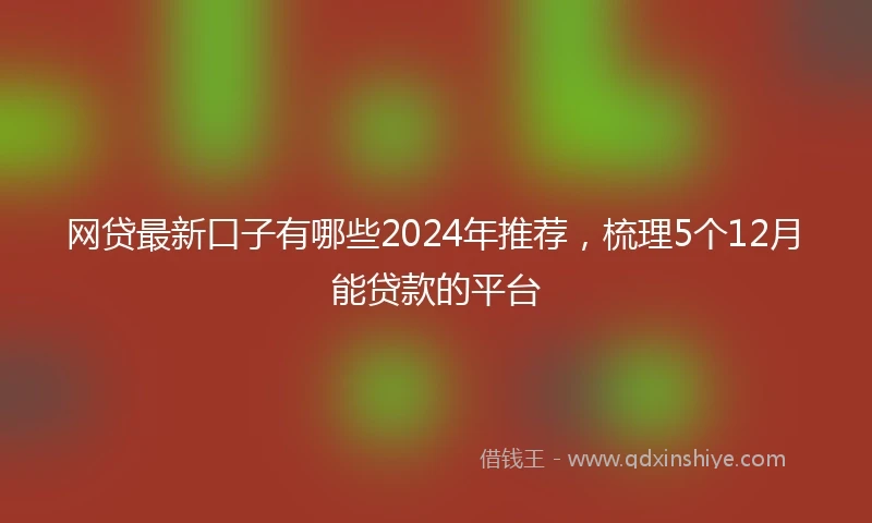 网贷最新口子有哪些2024年推荐，梳理5个12月能贷款的平台