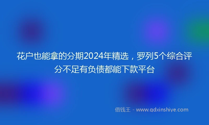 花户也能拿的分期2024年精选，罗列5个综合评分不足有负债都能下款平台