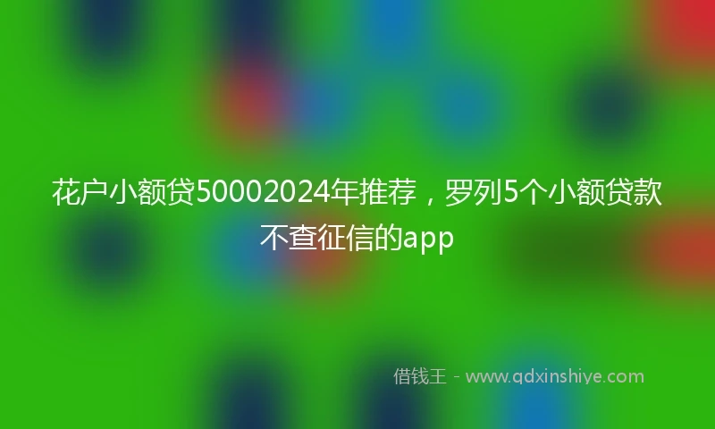 花户小额贷50002024年推荐，罗列5个小额贷款不查征信的app