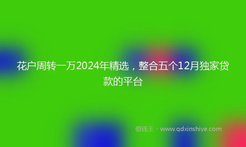 花户周转一万2024年精选，整合五个12月独家贷款的平台
