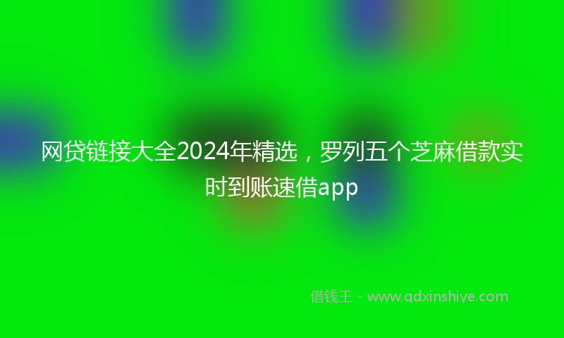 网贷链接大全2024年精选，罗列五个芝麻借款实时到账速借app