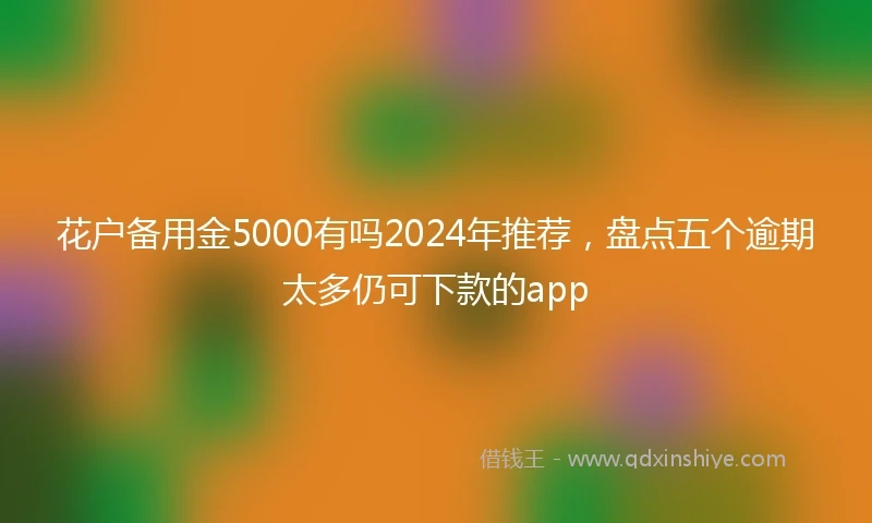 花户备用金5000有吗2024年推荐，盘点五个逾期太多仍可下款的app