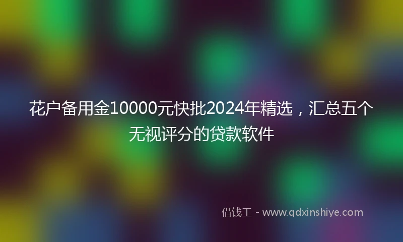 花户备用金10000元快批2024年精选，汇总五个无视评分的贷款软件