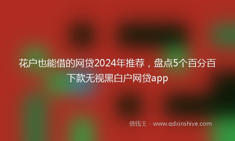花户也能借的网贷2024年推荐，盘点5个百分百下款无视黑白户网贷app