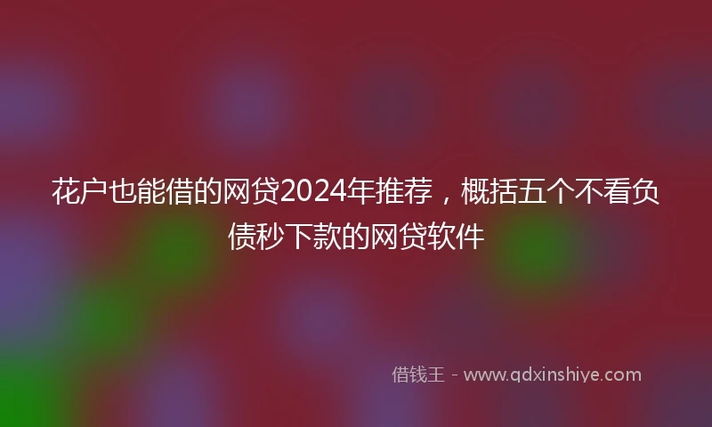花户也能借的网贷2024年推荐，概括五个不看负债秒下款的网贷软件
