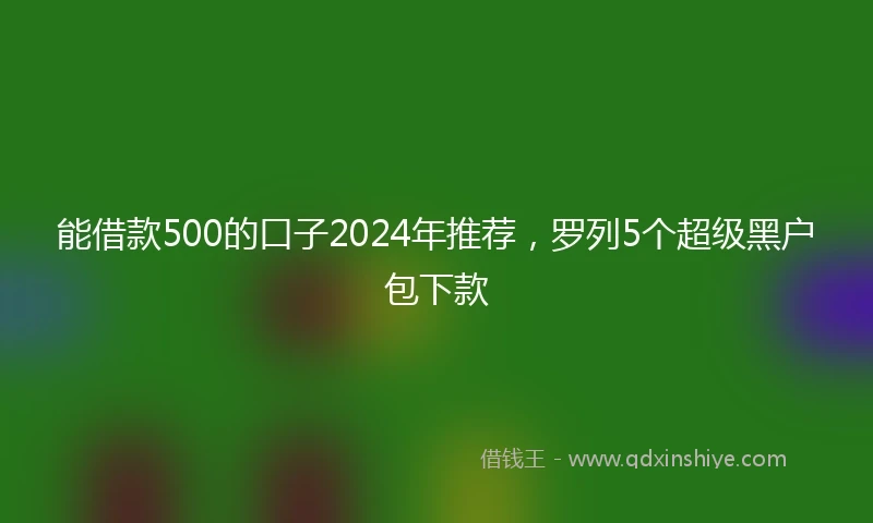 能借款500的口子2024年推荐，罗列5个超级黑户包下款
