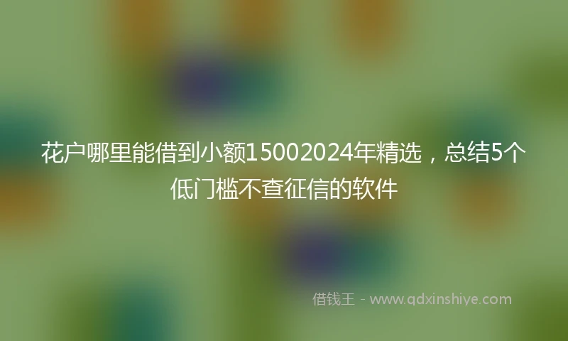 花户哪里能借到小额15002024年精选，总结5个低门槛不查征信的软件