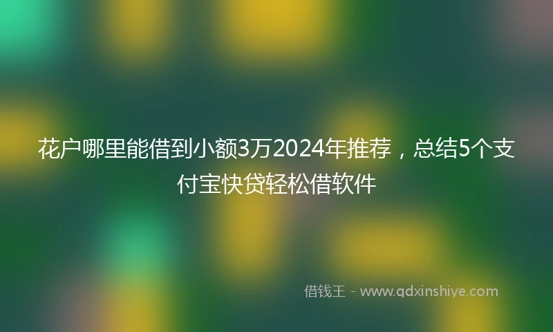 花户哪里能借到小额3万2024年推荐，总结5个支付宝快贷轻松借软件