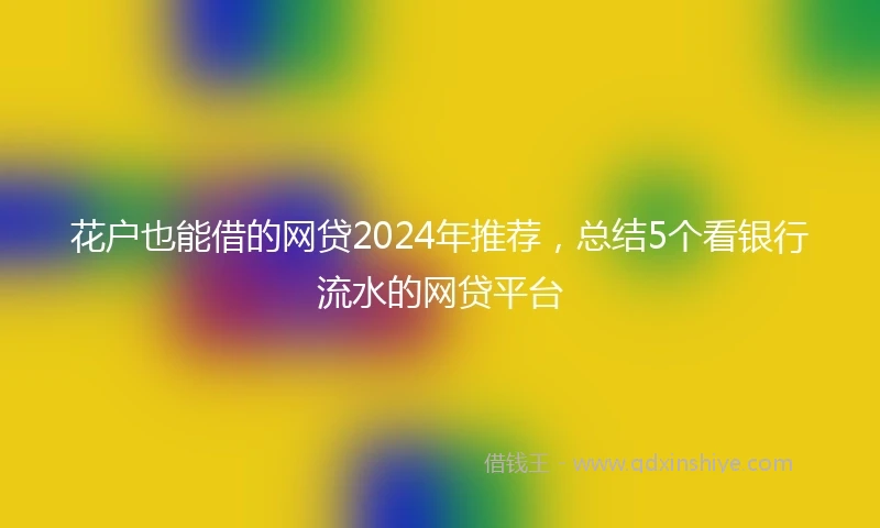 花户也能借的网贷2024年推荐，总结5个看银行流水的网贷平台