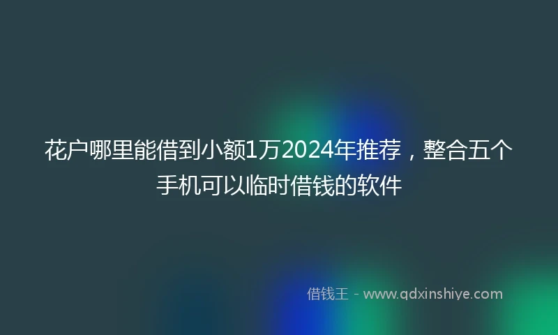 花户哪里能借到小额1万2024年推荐，整合五个手机可以临时借钱的软件