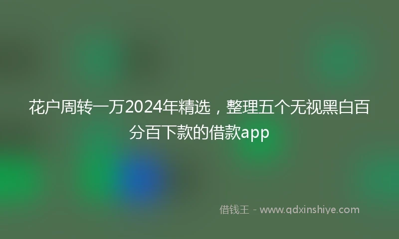 花户周转一万2024年精选，整理五个无视黑白百分百下款的借款app