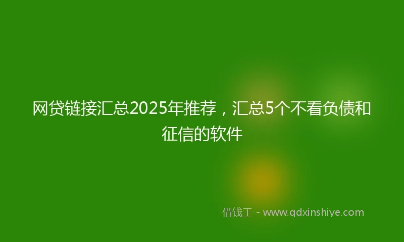 网贷链接汇总2025年推荐，汇总5个不看负债和征信的软件