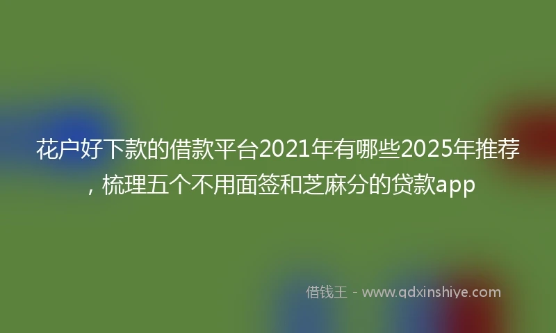 花户好下款的借款平台2021年有哪些2025年推荐，梳理五个不用面签和芝麻分的贷款app