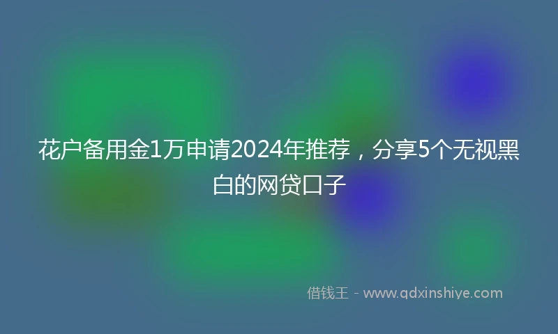 花户备用金1万申请2024年推荐，分享5个无视黑白的网贷口子