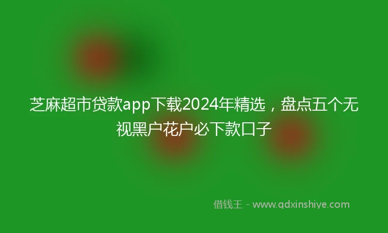 芝麻超市贷款app下载2024年精选，盘点五个无视黑户花户必下款口子