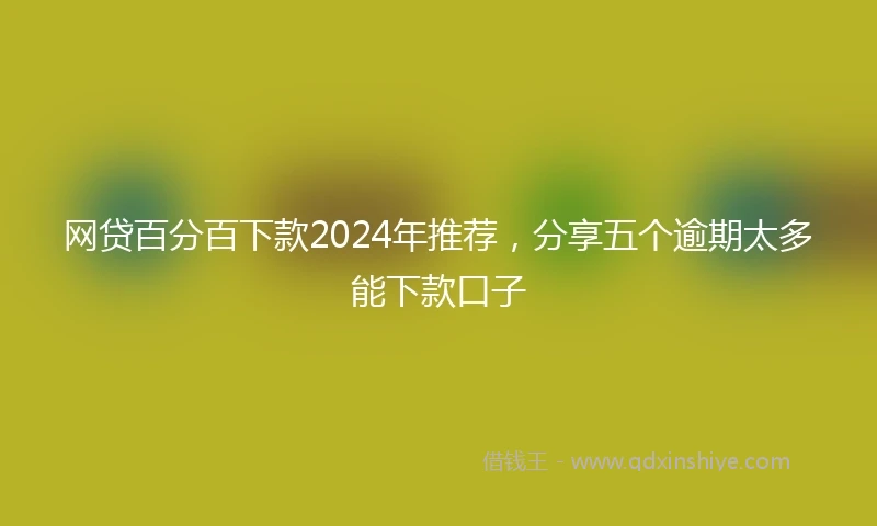 网贷百分百下款2024年推荐，分享五个逾期太多能下款口子