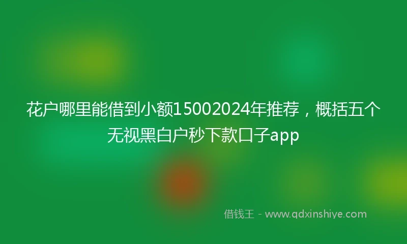花户哪里能借到小额15002024年推荐，概括五个无视黑白户秒下款口子app