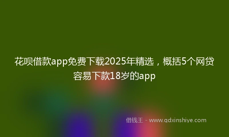 花呗借款app免费下载2025年精选，概括5个网贷容易下款18岁的app