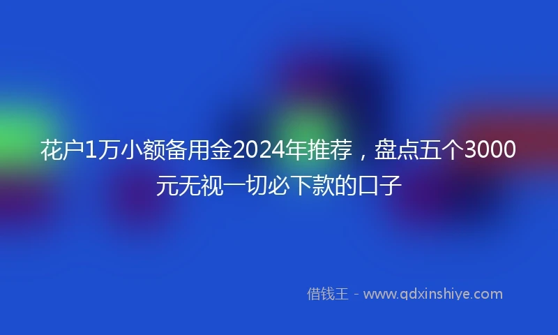 花户1万小额备用金2024年推荐，盘点五个3000元无视一切必下款的口子