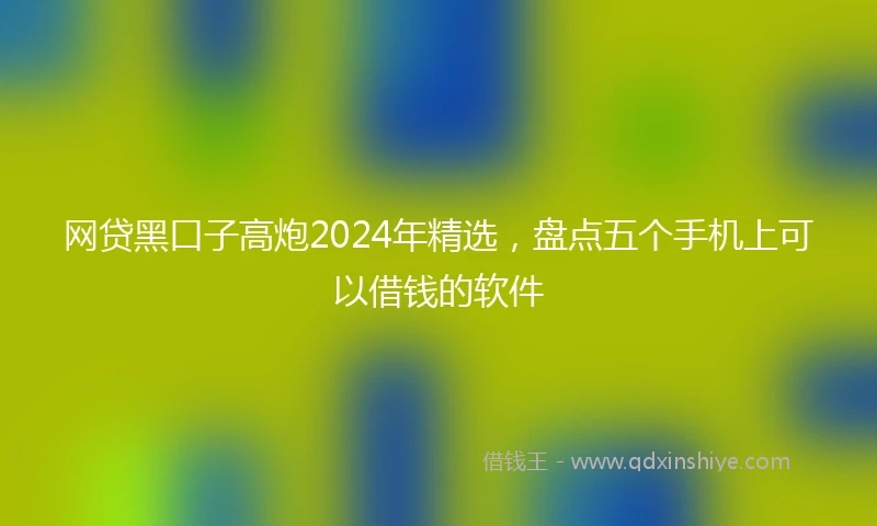 网贷黑口子高炮2024年精选，盘点五个手机上可以借钱的软件