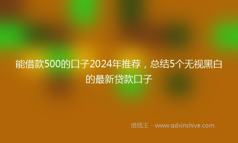 能借款500的口子2024年推荐，总结5个无视黑白的最新贷款口子