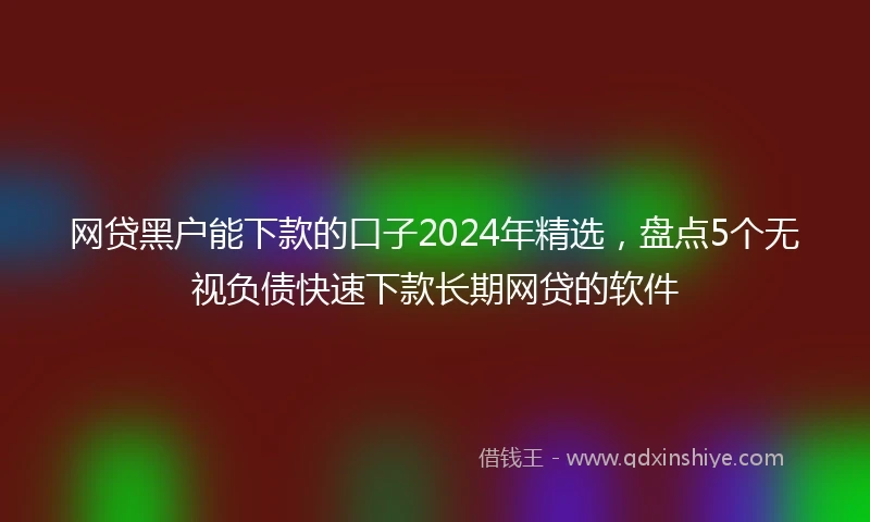 网贷黑户能下款的口子2024年精选，盘点5个无视负债快速下款长期网贷的软件