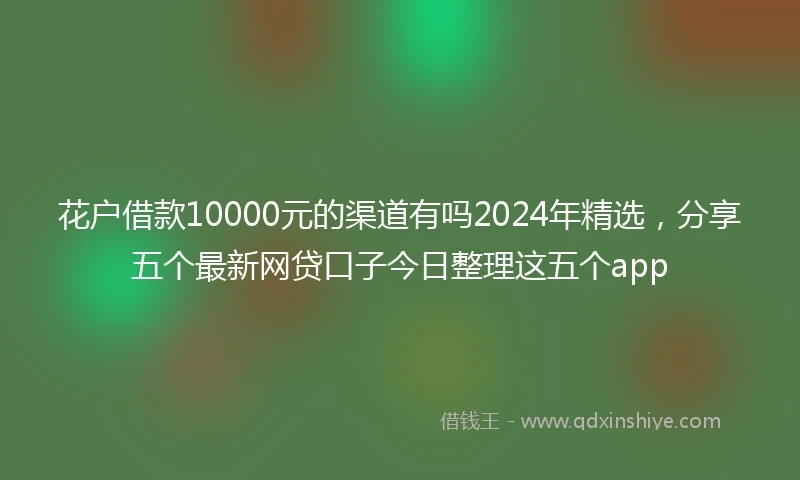 花户借款10000元的渠道有吗2024年精选，分享五个最新网贷口子今日整理这五个app