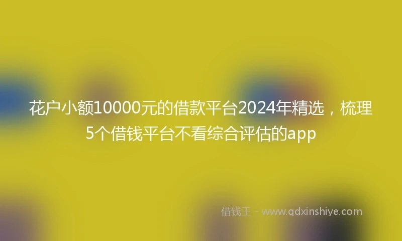 花户小额10000元的借款平台2024年精选，梳理5个借钱平台不看综合评估的app