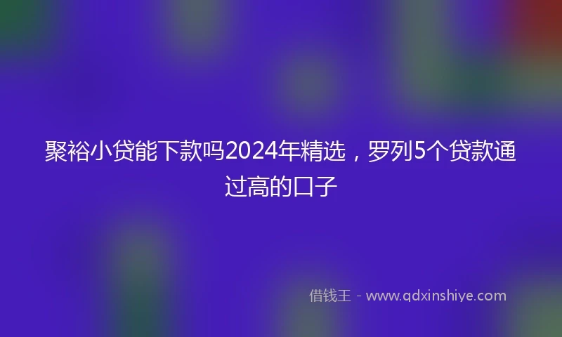 聚裕小贷能下款吗2024年精选，罗列5个贷款通过高的口子