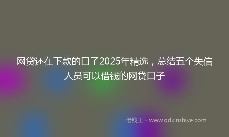 网贷还在下款的口子2025年精选，总结五个失信人员可以借钱的网贷口子
