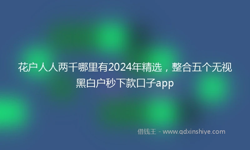花户人人两千哪里有2024年精选，整合五个无视黑白户秒下款口子app