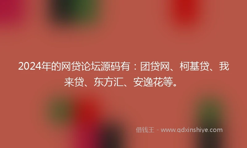 2024年的网贷论坛源码有：团贷网、柯基贷、我来贷、东方汇、安逸花等。