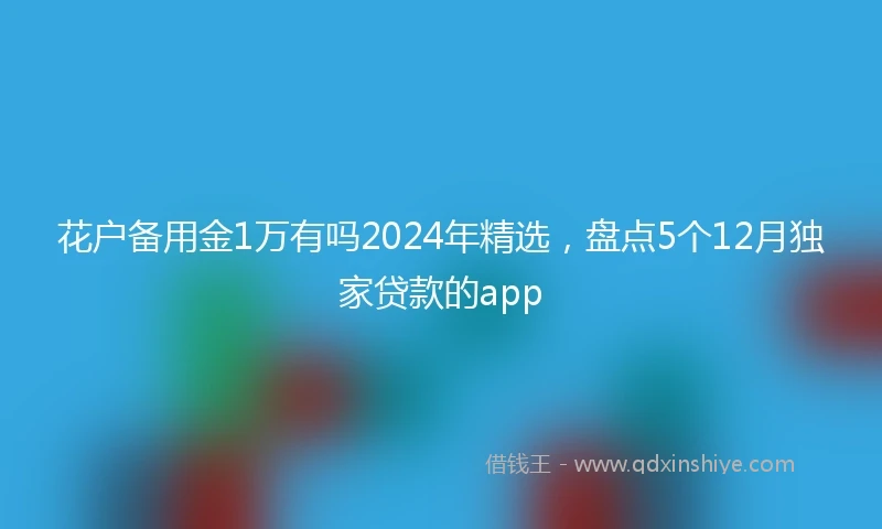 花户备用金1万有吗2024年精选，盘点5个12月独家贷款的app