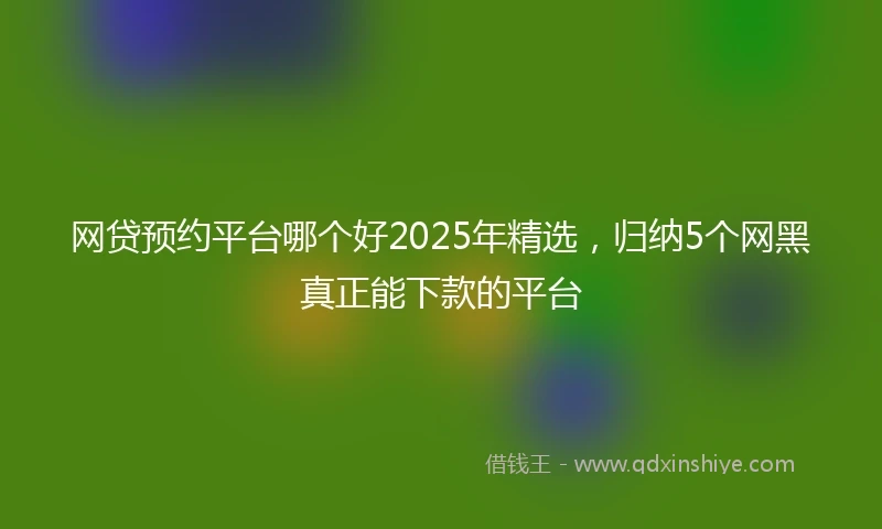 网贷预约平台哪个好2025年精选，归纳5个网黑真正能下款的平台
