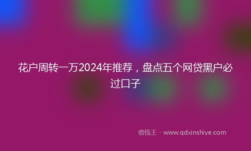 花户周转一万2024年推荐，盘点五个网贷黑户必过口子