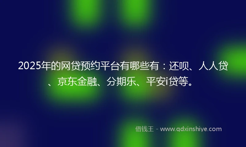 2025年的网贷预约平台有哪些有：还呗、人人贷、京东金融、分期乐、平安i贷等。
