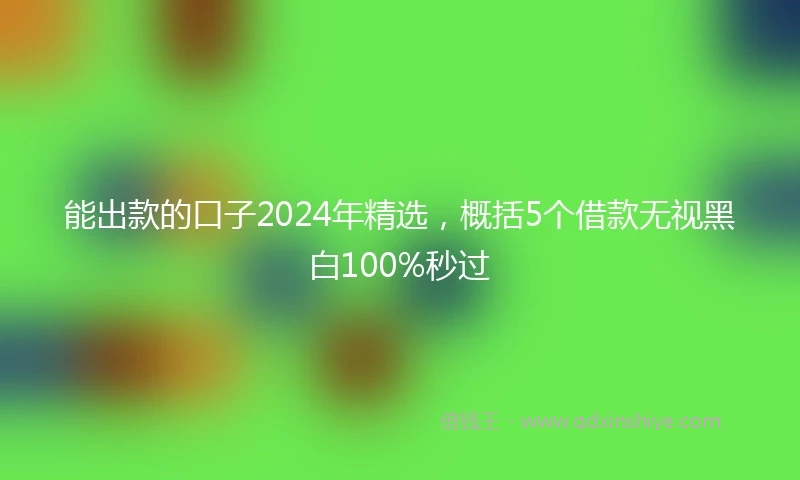 能出款的口子2024年精选，概括5个借款无视黑白100%秒过