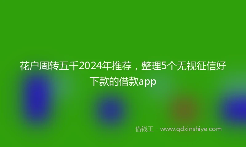 花户周转五千2024年推荐，整理5个无视征信好下款的借款app