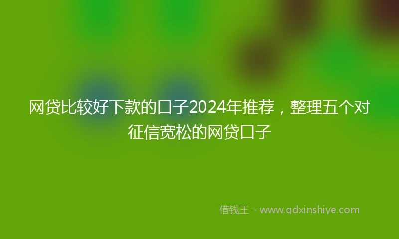 网贷比较好下款的口子2024年推荐，整理五个对征信宽松的网贷口子