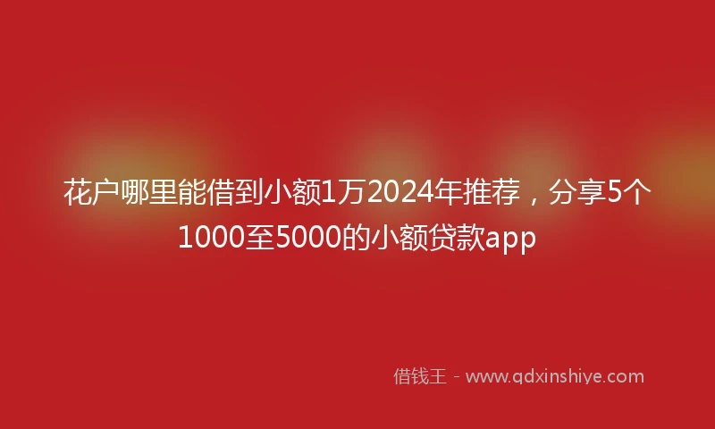 花户哪里能借到小额1万2024年推荐，分享5个1000至5000的小额贷款app