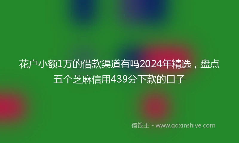 花户小额1万的借款渠道有吗2024年精选，盘点五个芝麻信用439分下款的口子