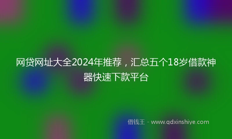 网贷网址大全2024年推荐,汇总五个18岁借款神器快速下款平台