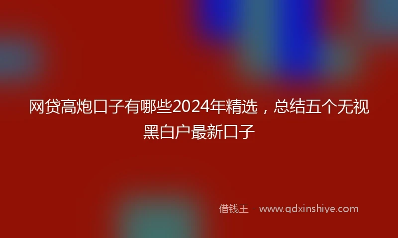 网贷高炮口子有哪些2024年精选，总结五个无视黑白户最新口子