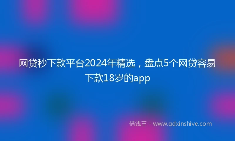 网贷秒下款平台2024年精选，盘点5个网贷容易下款18岁的app