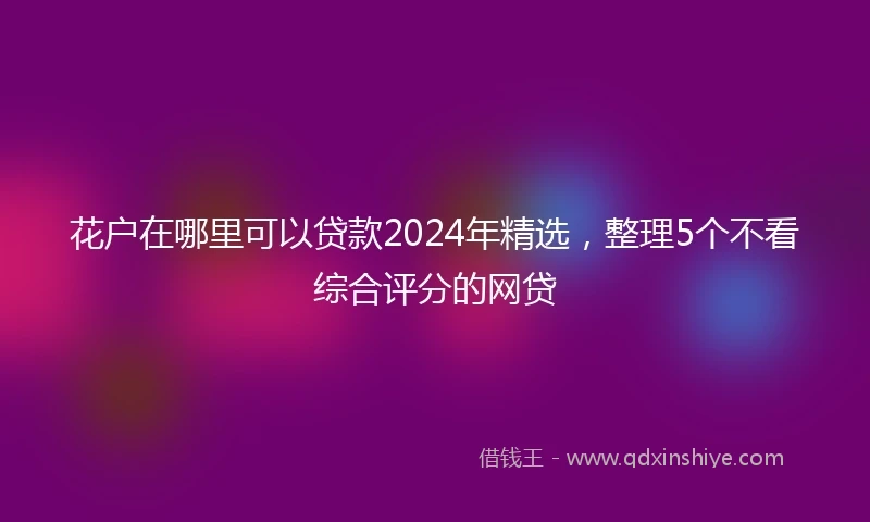 花户在哪里可以贷款2024年精选，整理5个不看综合评分的网贷