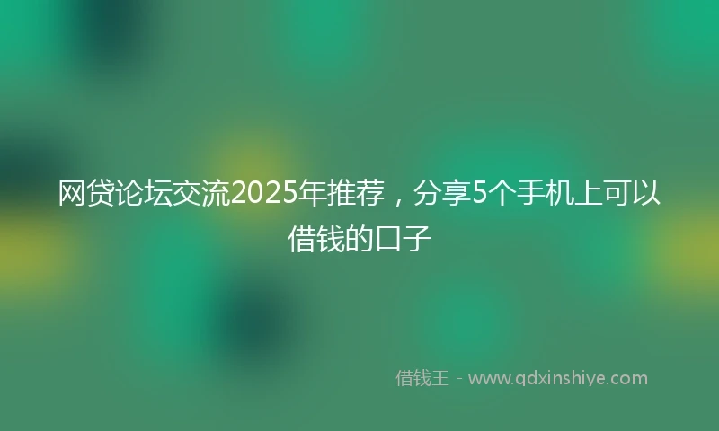 网贷论坛交流2025年推荐，分享5个手机上可以借钱的口子